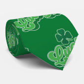 Groene Lucky Clover Leaf St. Patrick's Day Stropdas (Opgerold)