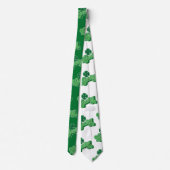 Groene Lucky Clover Leaf St. Patrick's Day Stropdas (Achterkant)