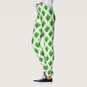 Groene Lucky Clover Patroon St Patrick's Day Leggings (Links)