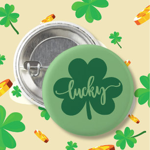 Groene Lucky Clover St. Patrick Dag rond Ronde Button 3,2 Cm