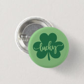 Groene Lucky Clover St. Patrick Dag rond Ronde Button 3,2 Cm (Voorkant /achterkant)