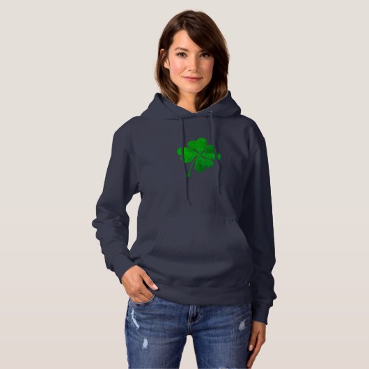 groene Lucky Clover St. Patrick's Day Hoodie (Voorkant volledig)