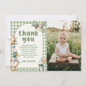 Groene Lucky Duck Ballon Verjaardag Dankjewel Kaar Kaart (Voorkant)