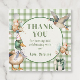 Groene Lucky Duck Ballon Verjaardagsgunst Tags Bedankjes Labels