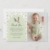 Groene Lucky Duck Boy Verjaardagsfoto Dank u kaart (Voorkant)