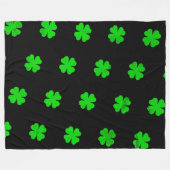 Groene Lucky Klavers Fleece Deken (Voorkant (Horizontaal))