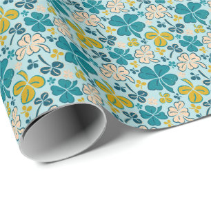 Groene Lucky Shamrocks Clover St. Patrick`s Day Cadeaupapier