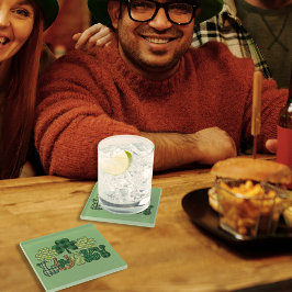 Groene Lucky St Patricks Dag Glazen Onderzetter