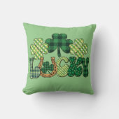 Groene Lucky St Patricks Dag Kussen (Voorkant)