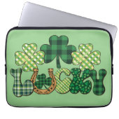 Groene Lucky St Patricks Dag Laptop Sleeve (Voorkant)