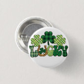 Groene Lucky St Patricks Dag Ronde Button 3,2 Cm (Voorkant /achterkant)