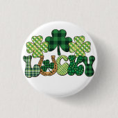 Groene Lucky St Patricks Dag Ronde Button 3,2 Cm (Voorkant)