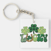 Groene Lucky St Patricks Dag Sleutelhanger (voorkant)