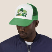 Groene Lucky St Patricks Dag Trucker Pet (In situ)