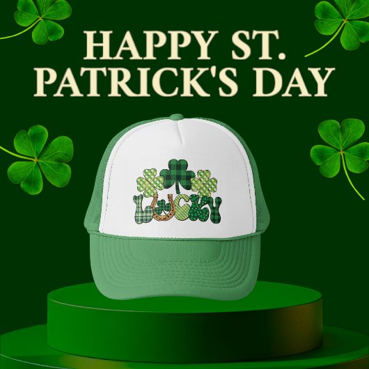Groene Lucky St Patricks Dag Trucker Pet