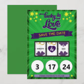 Groene Lucky Verliefd Trouw Aankondiging (Voorkant / Achterkant)