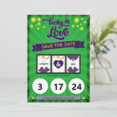 Groene Lucky Verliefde Trouw Aankondiging (Staand voorkant)