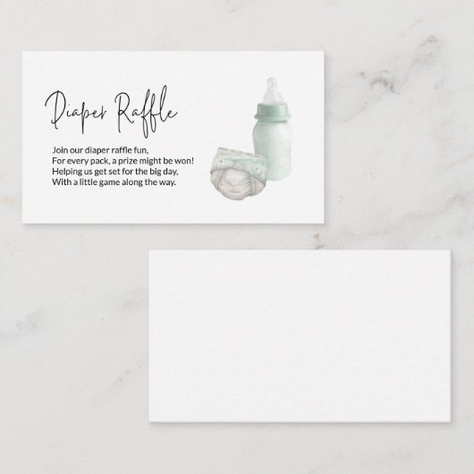 Groene luier Raffle Informatiekaartje (Voorkant / Achterkant)