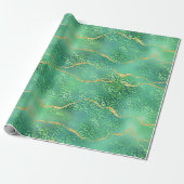 Groene Luipaard Agate | Glam Abstract Jungle Cadeaupapier (Uitgerold)