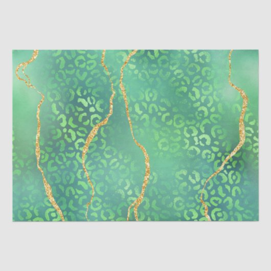Groene Luipaard Agate | Glam Abstract Jungle Tissuepapier (Voorkant)