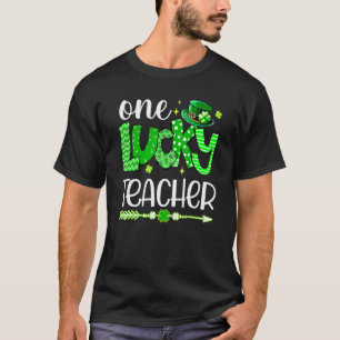 Groene Luipaard Klaver Een Gelukkige Leraar St Pat T-shirt