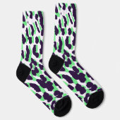 Groene Luipaardprint Duurzame Premium Crew Soks Sokken (Rechts)
