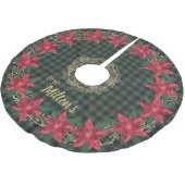 Groene lumberjack pset en monogrammen van Poinsett Kerstboom Rok (Gekanteld)