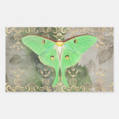 Groene Luna Moth Rechthoekige Sticker (Voorkant)