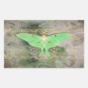 Groene Luna Moth Rechthoekige Sticker