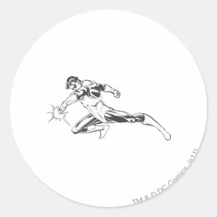 Groene Lunges Down Ronde Sticker