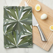 Groene lupine bladeren theedoek (Quarter Fold)