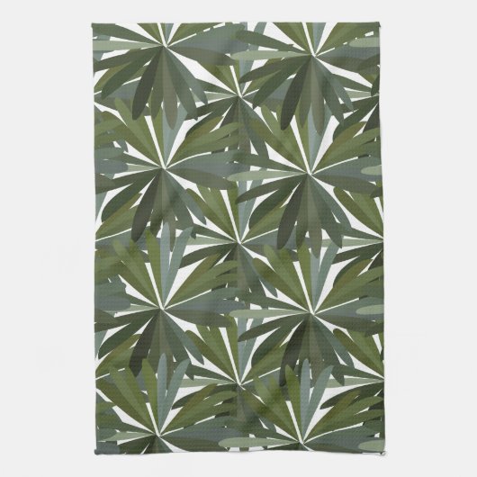 Groene lupine bladeren theedoek (Verticaal)