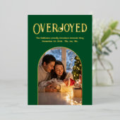 Groene Luxe Baby Geboorteaankondiging Foto Folie Feestdagenkaart (Staand Voorkant)