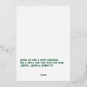 Groene Luxe Baby Geboorteaankondiging Foto Folie Feestdagenkaart (Achterkant)