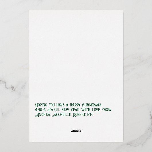 Groene Luxe Baby Geboorteaankondiging Foto Folie Feestdagenkaart (Achterkant)