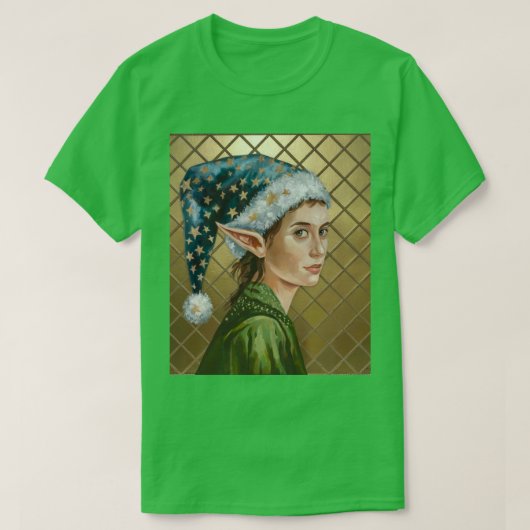 Groene Luxe Elf Kerst T-shirt (Design voorkant)