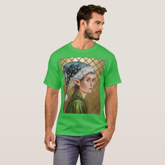 Groene Luxe Elf Kerst T-shirt (Voorkant volledig)