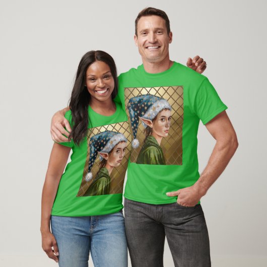 Groene Luxe Elf Kerst T-shirt (Unisex)