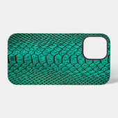 Groene Luxe Slangenhuid Close-up iPhone Hoesje (Achterkant horizontaal)