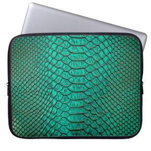 Groene Luxe Snake Skin Closeup Laptop Sleeve