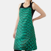 Groene Luxe Snake Skin Closeup Schort (Insitu)