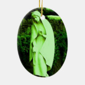 Groene Maagd Maria Beeldje Ornament (Achterkant)