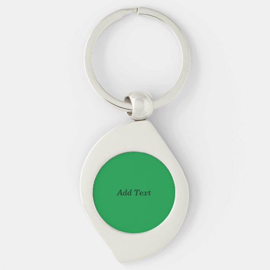 Groene maak je eigen tekst toevoegen knop sleutelhanger (Voorkant)