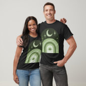 Groene Maan Oog Boog Symbool Kunst T-shirt (Unisex)