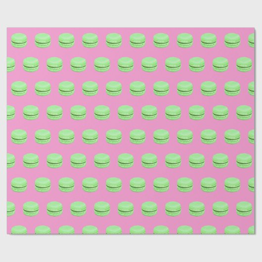 Groene Macaron Afdrukken Cadeaupapier (Vlak)