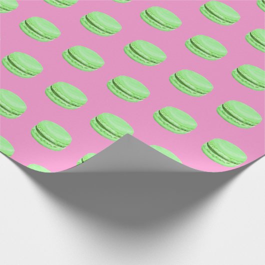Groene Macaron Afdrukken Cadeaupapier (Hoek)