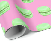 Groene Macaron Afdrukken Cadeaupapier (Rol Hoek)