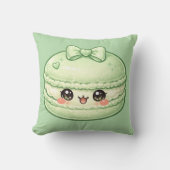 Groene Macaron Zoete Kawaii Kussenhoes Kussen (Voorkant)