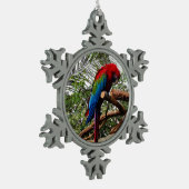 Groene Macaw #1 Snowflake Ornament (Links)