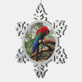 Groene Macaw #1 Snowflake Ornament (Rechts)